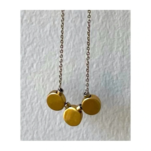 J. Crew Hammered Metal Pendant Necklace, Antique Gold Tone - Picture 4 of 4